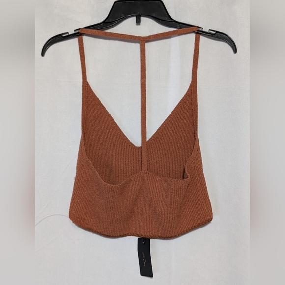 NWT Rag & Bone Soleil Rib Bra Top Pale Copper, T-Strap Back, Knit Bralette Sz L - Picture 7 of 9